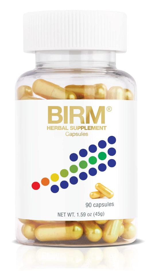 BIRM bottle front view for daily immune support.