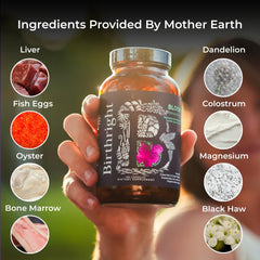 Birthright Bloom Prenatal fish roe bottle emphasizes omega-rich nourishment for pregnancy