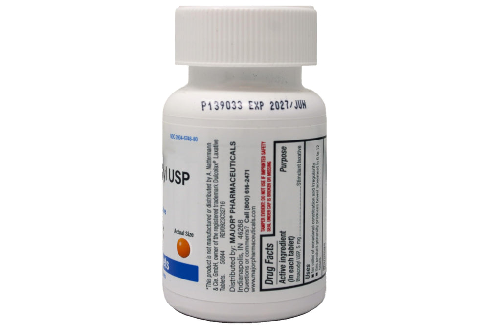 Bisacodyl tablets 5 mg storage and expiry information on label