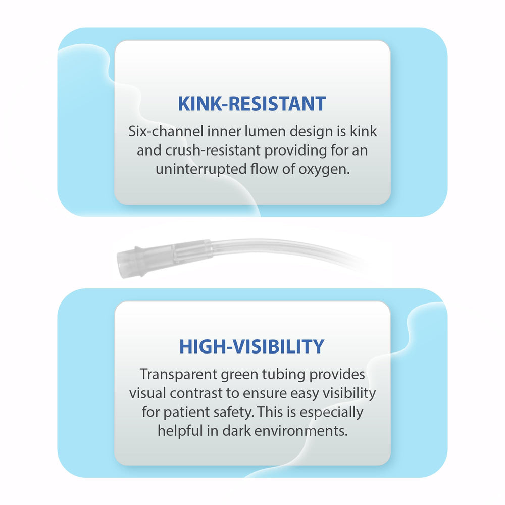 Bistras Oxygen Tubing 6-channel inner lumen supports consistent oxygen delivery.