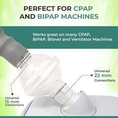 Bistras CPAP filter closeup shows disposable design for clean airflow.