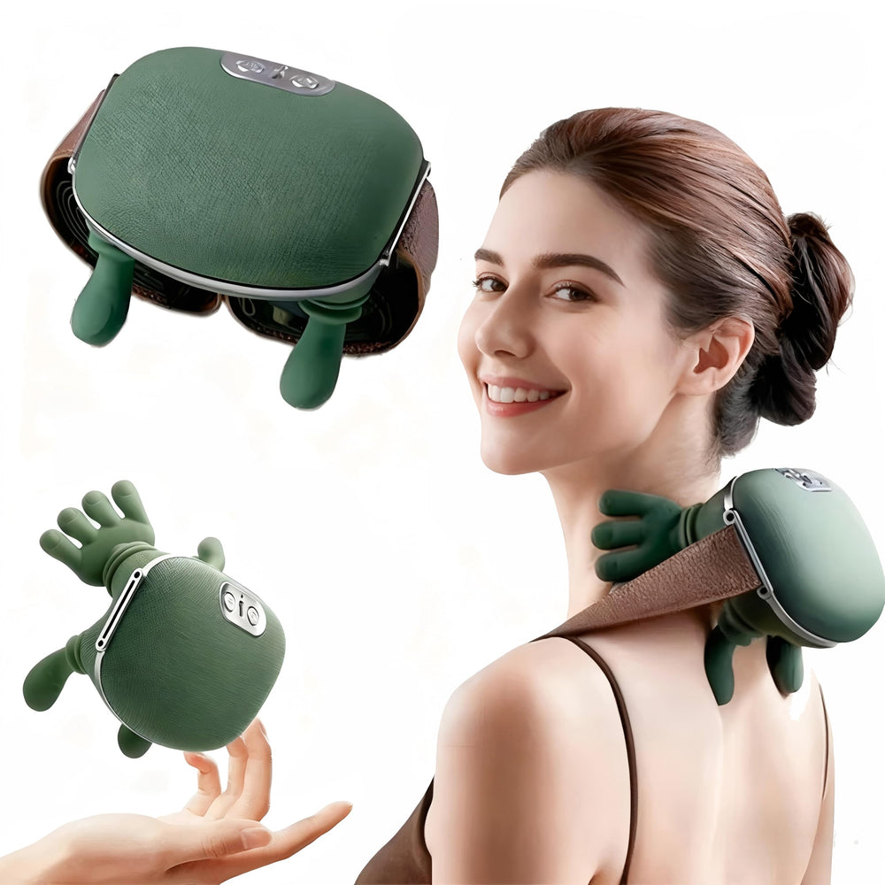 BitOffun shoulder and neck massager front view showing palm-like kneading for tension relief
