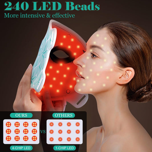 biuufish LED mask close-up showing 240 beads for deep skin treatment