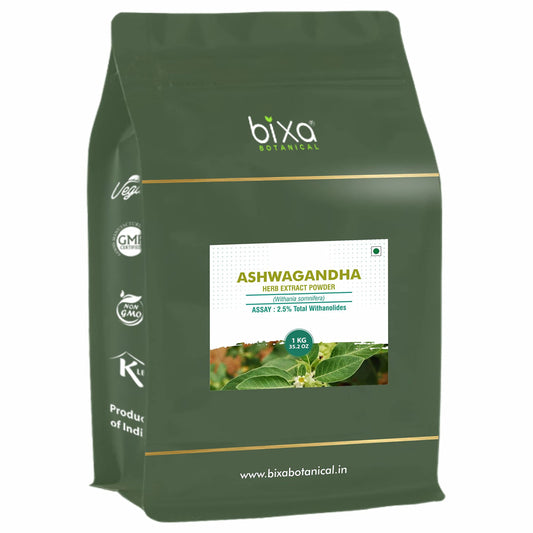 bixa BOTANICAL Ashwagandha dry extract bottle with 2.5% withanolides for daily resilience.