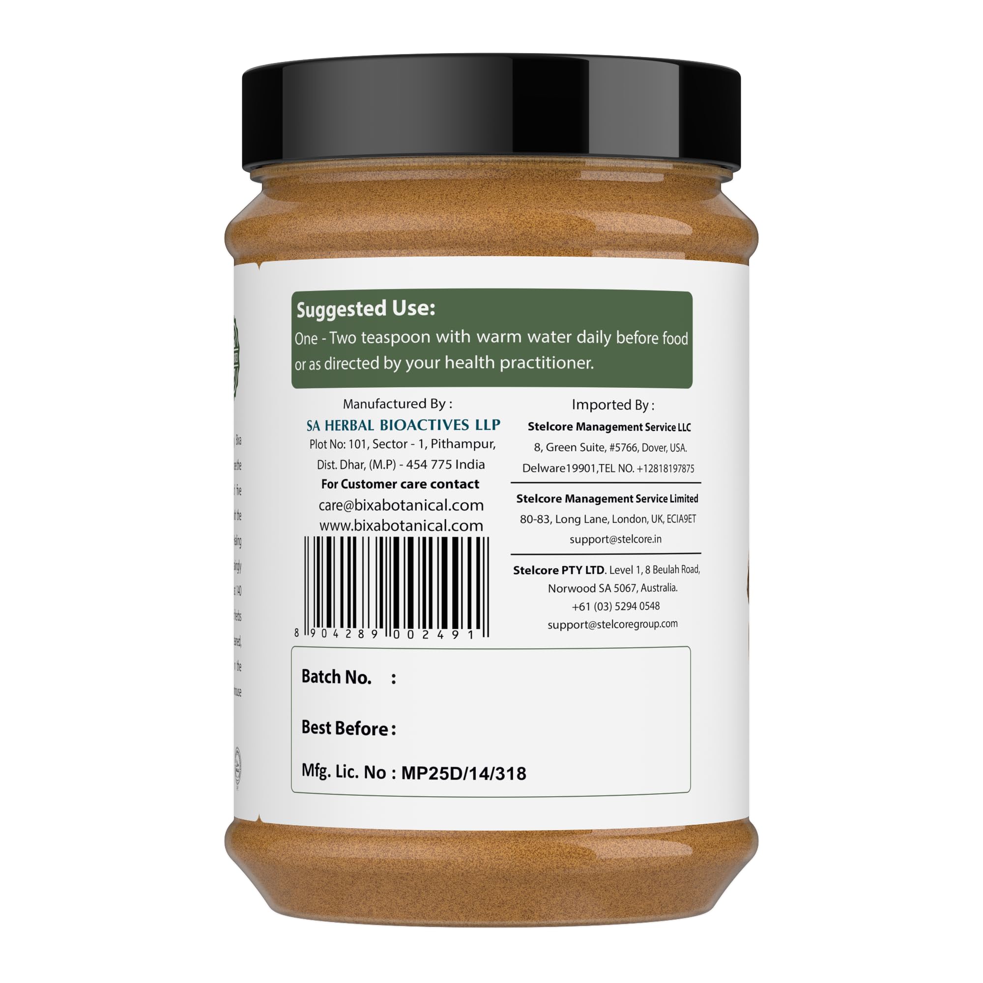 Packaging front of Bixa Botanical Coleus Forskohlii root powder.