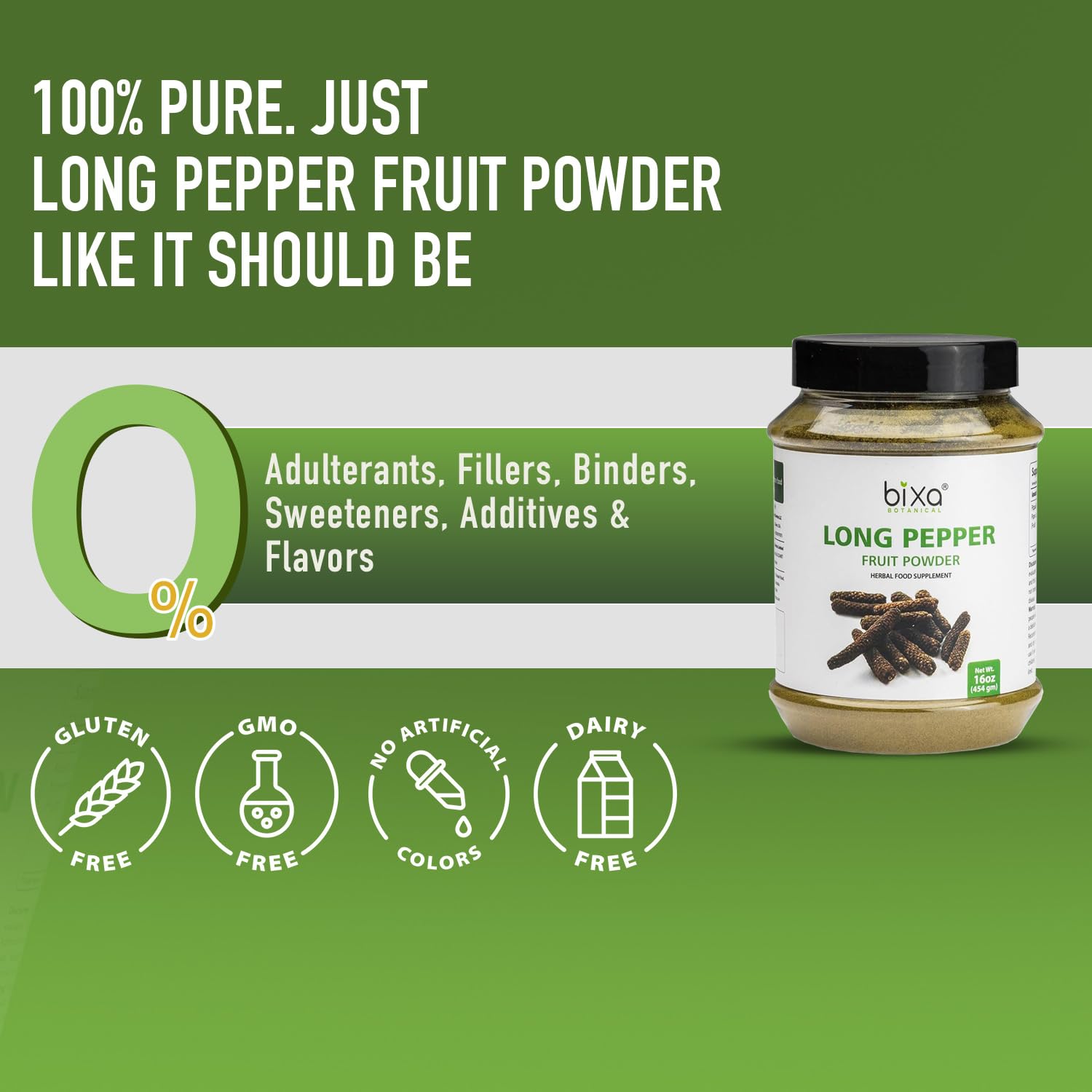 Bixa Botanical Long Pepper Powder on dish, enhances curries and meat