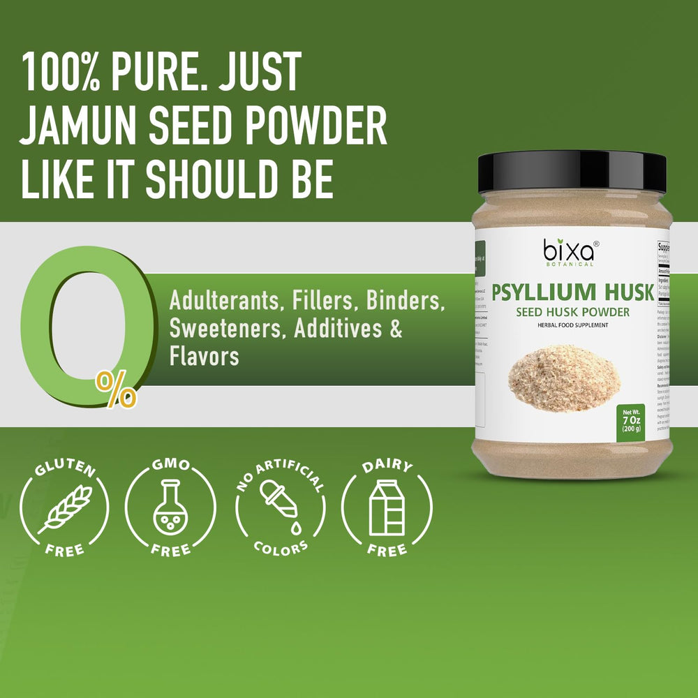 bixa BOTANICAL psyllium powder with measuring spoon and mug