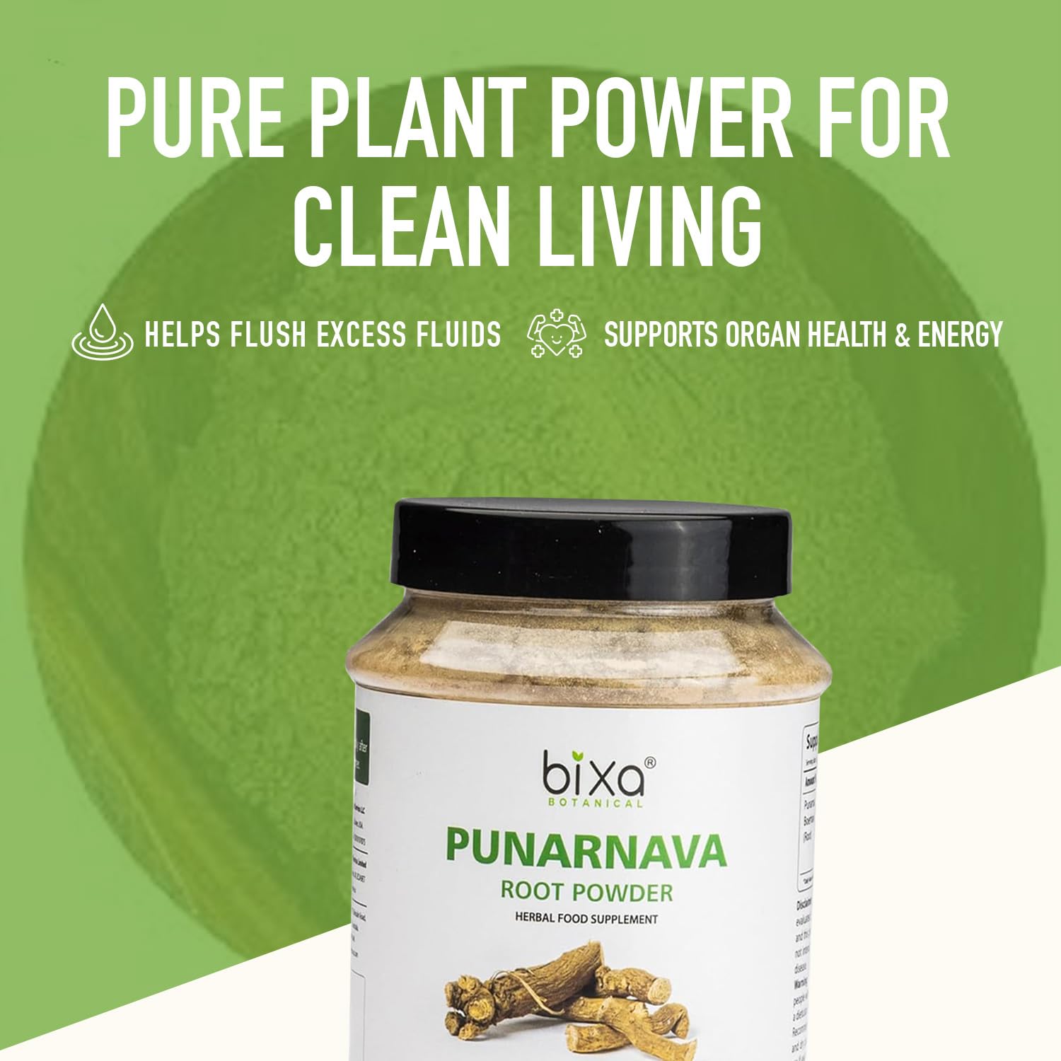 Steam-treated Punarnava powder authentic preparation by Bixa Botanical.