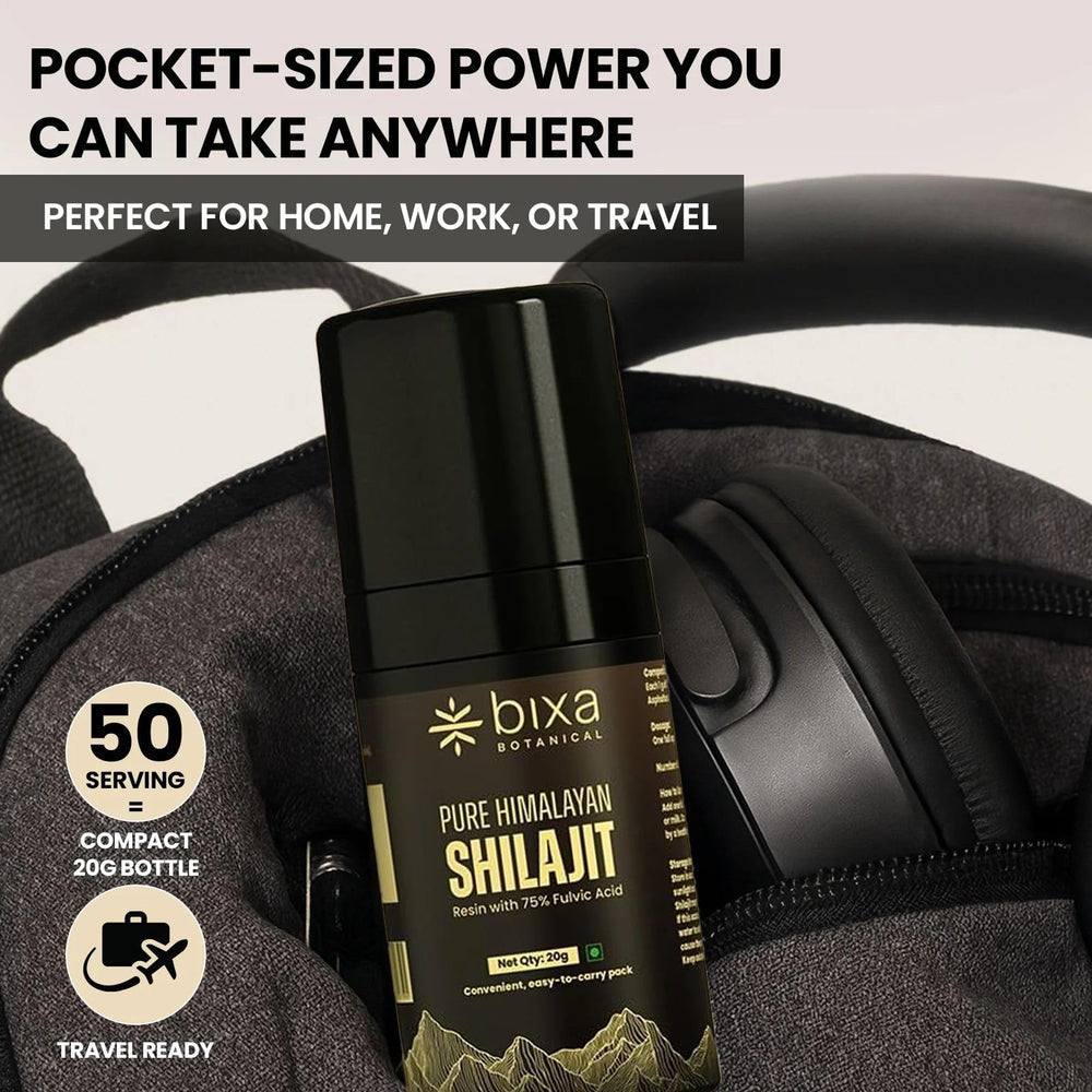 bixa BOTANICAL Shilajit dissolving in liquid demonstrates fast-dissolving action