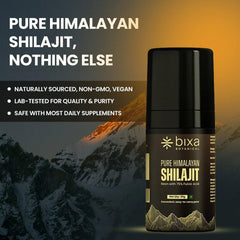 bixa BOTANICAL Shilajit vegan lab-tested label conveys trusted quality