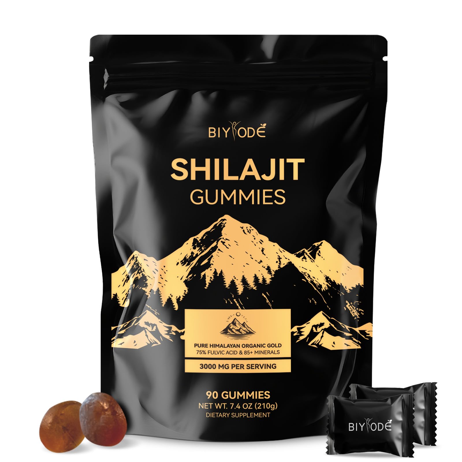 BIYODE Shilajit Gummies Himalayan resin for natural energy support