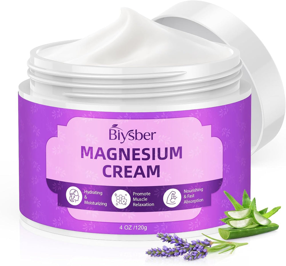 BIYSBER topical magnesium lotion packaging shown for gift-ready care