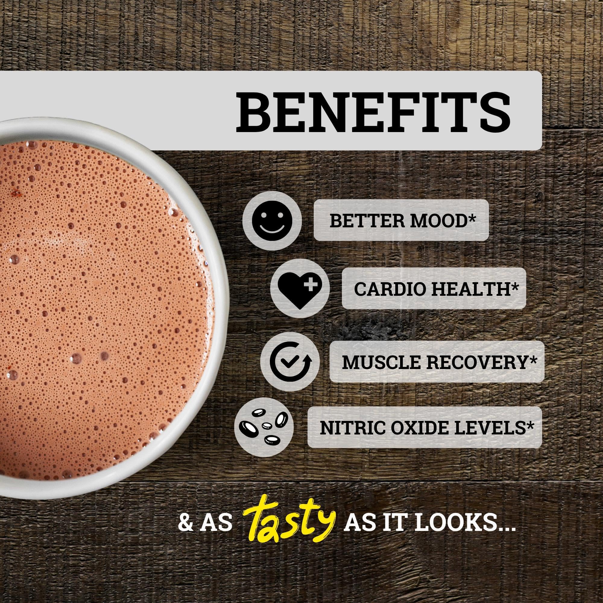 Black Forest 600mg flavanols per serving label communicates potent cocoa benefits for heart-conscious diets.
