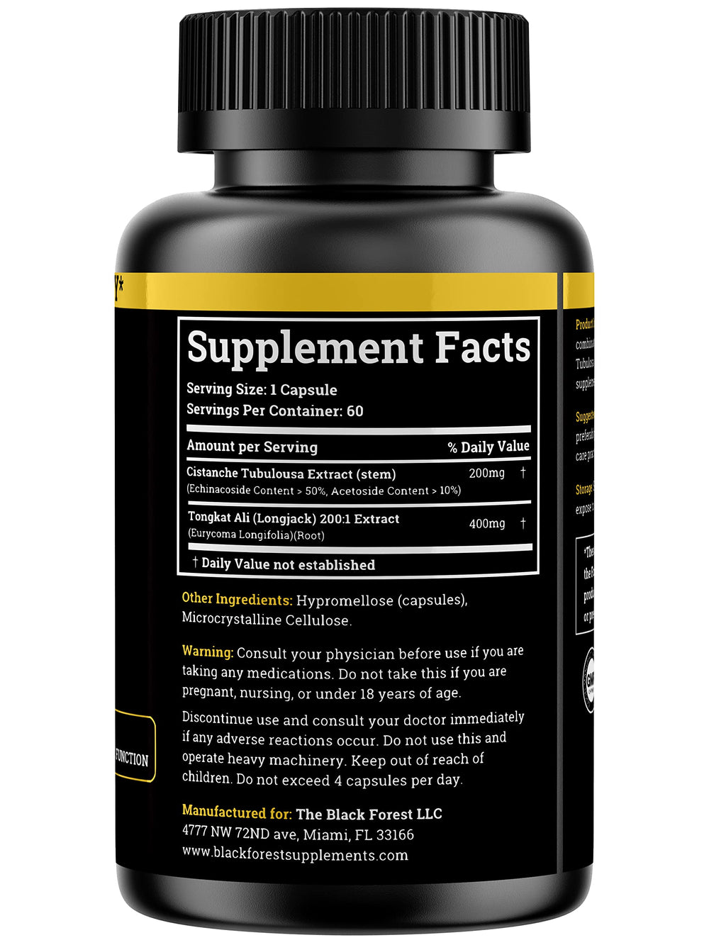 Close-up of Black Forest Cistanche dosage tablets for endurance.