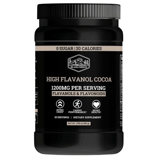 Black Forest high flavanol cocoa powder tub provides rich flavor for daily energy.