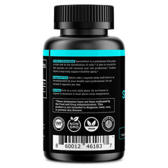 Black Forest Spermidine capsules closeup showcases tiny tablets delivering 12 mg per serving.