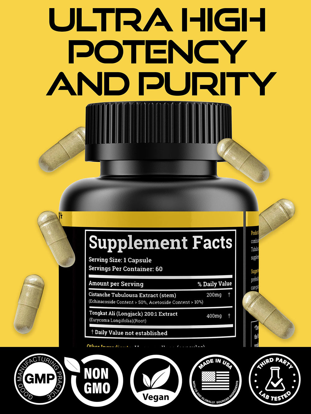 USA GMP facility label showing safety and quality.