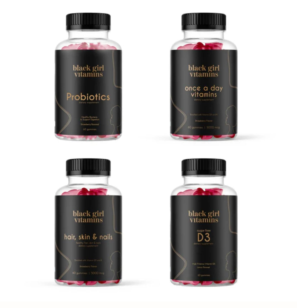 Black Girl Vitamins D3 Gummies energy bottle highlights daily vitality support
