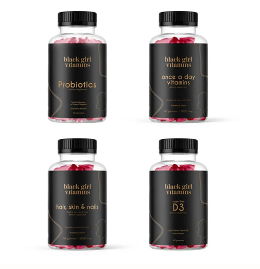 Black Girl Vitamins D3 Gummies energy bottle highlights daily vitality support