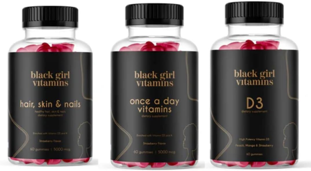Black Girl Vitamins Look Good Feel Good bundle bottle for daily beauty and wellness support.