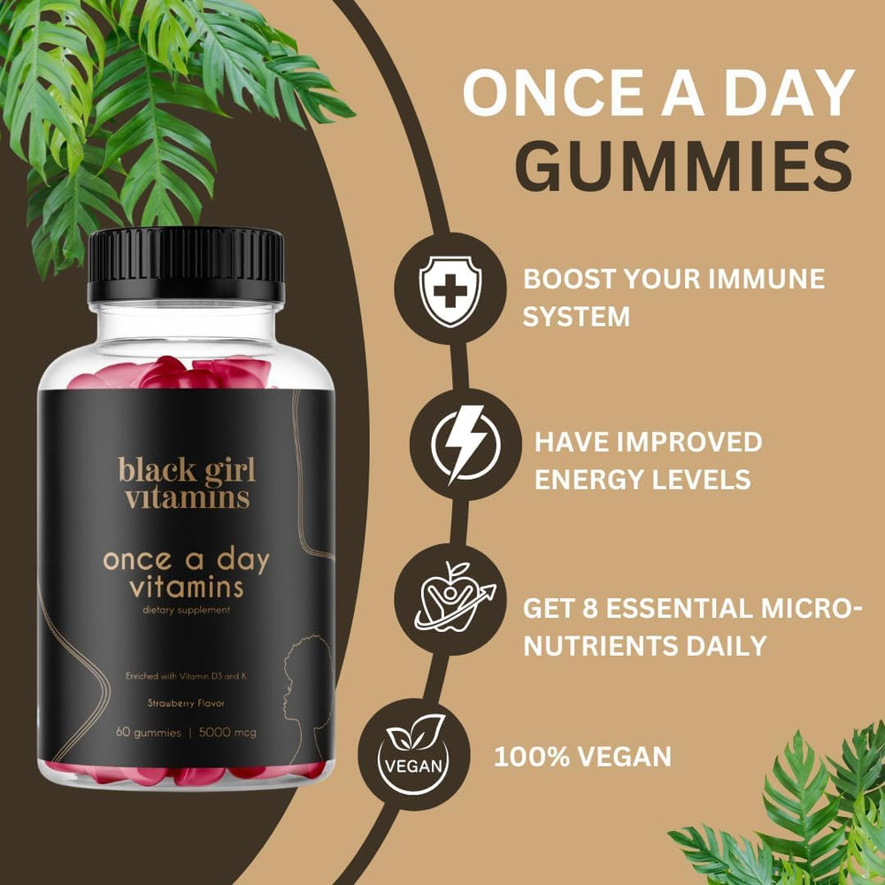 Once a Day Multivitamin bottle by Black Girl Vitamins for broad micronutrient coverage.