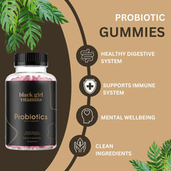 Black Girl Vitamins probiotic gummies texture close-up showing chewy consistency.