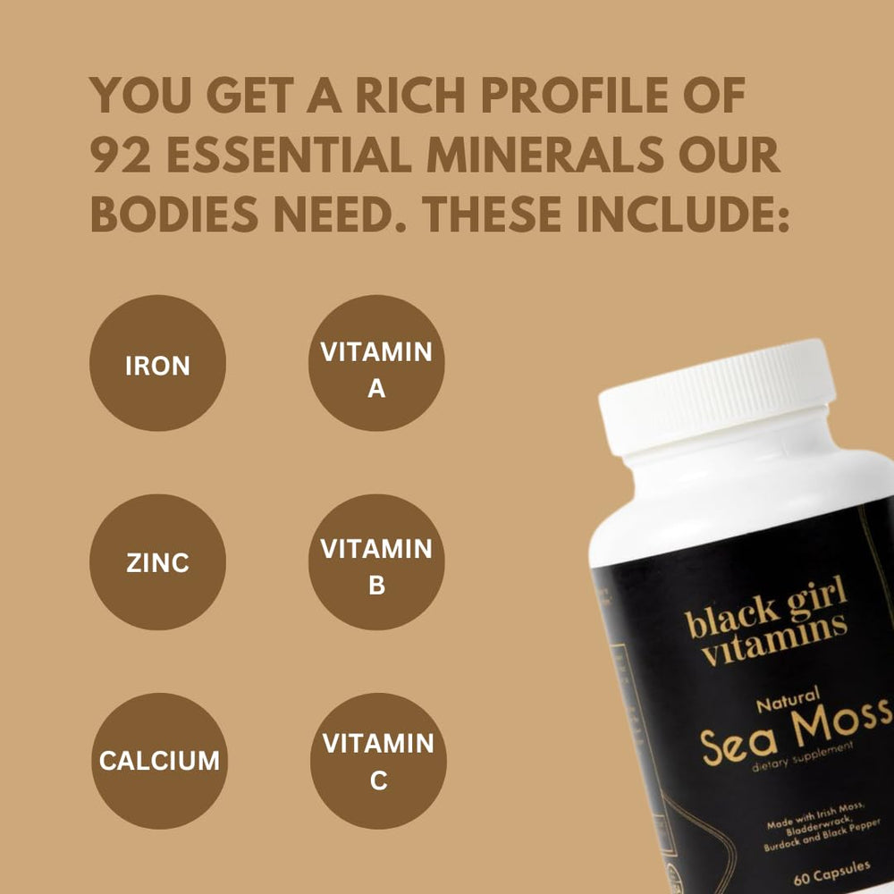 Close-up of sea moss capsules supporting digestion