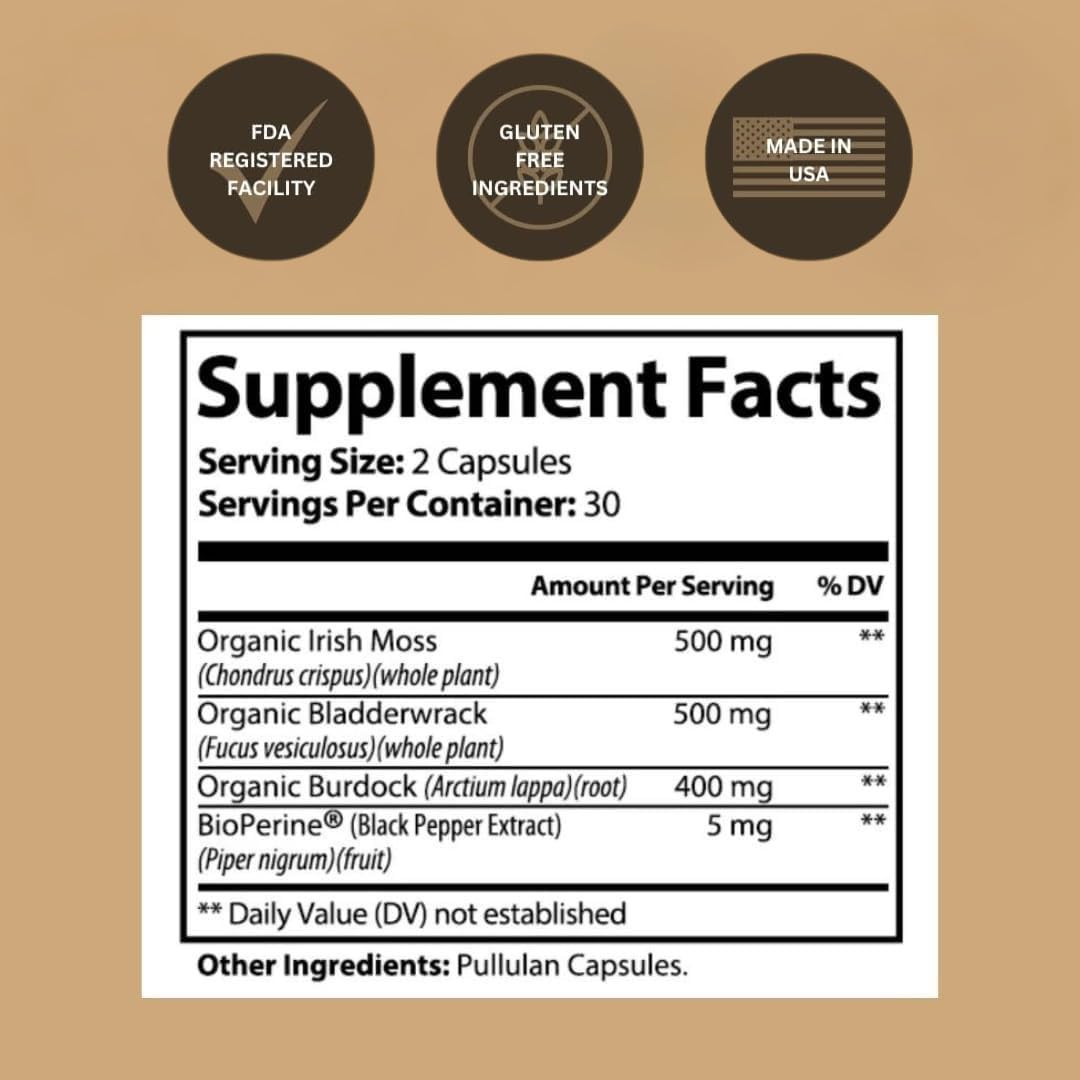 Black Girl Vitamins sea moss capsules for thyroid health and energy