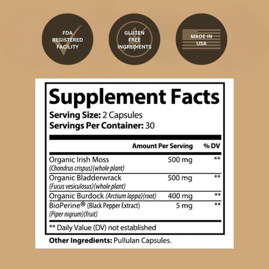 Black Girl Vitamins sea moss capsules for thyroid health and energy