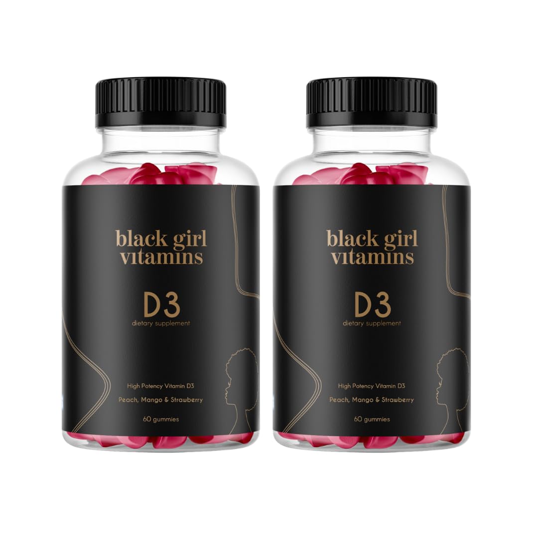 Black Girl Vitamins Vitamin D3 Gummies bottle front showing 2000 IU and immune support