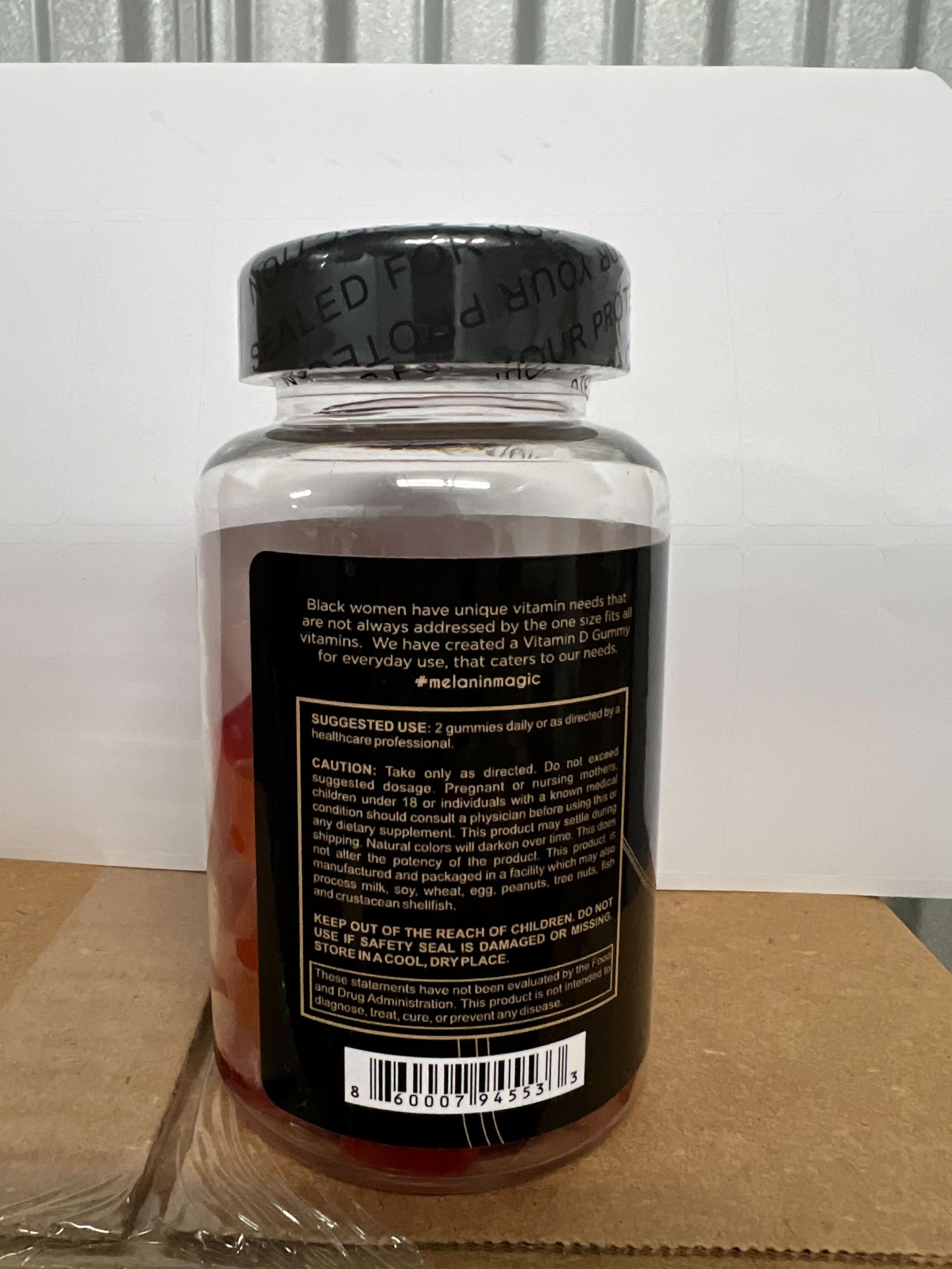 Daily-use bottle of Black Girl Vitamins vitamin d3 gummies for routine