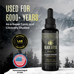 Shilajit in a glass with natural surroundings suggesting holistic wellness.