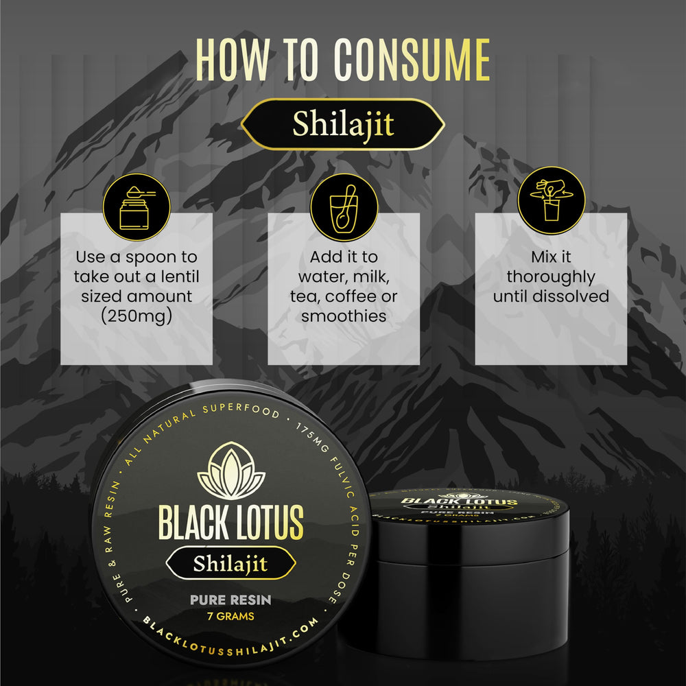 Black Lotus Shilajit Resin shows fulvic and humic acids for mineral balance