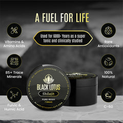 Black Lotus Shilajit Resin pure and raw for daily balance