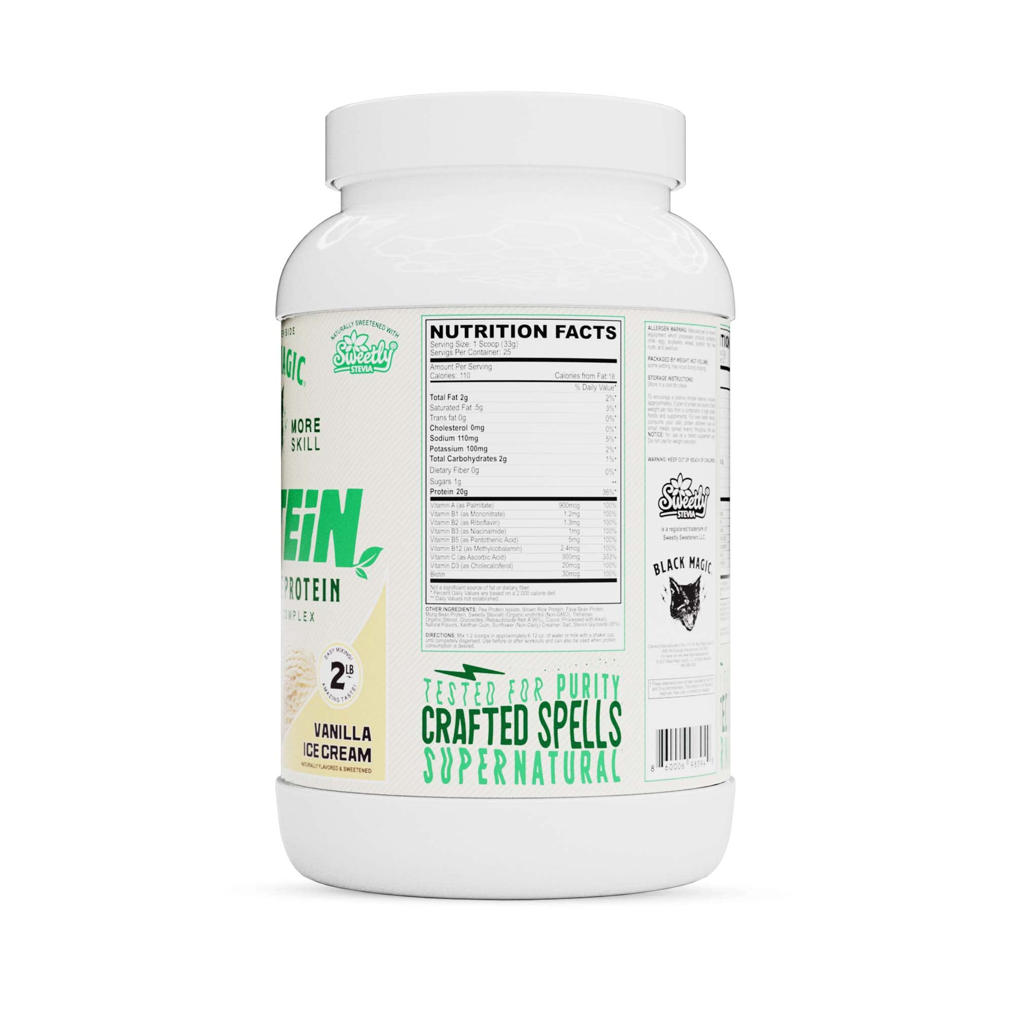Black Magic vegan protein powder vanilla ice cream offers dairy-free protein