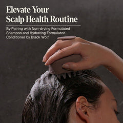 Ergonomic taupe handle ideal for comfortable shower use.