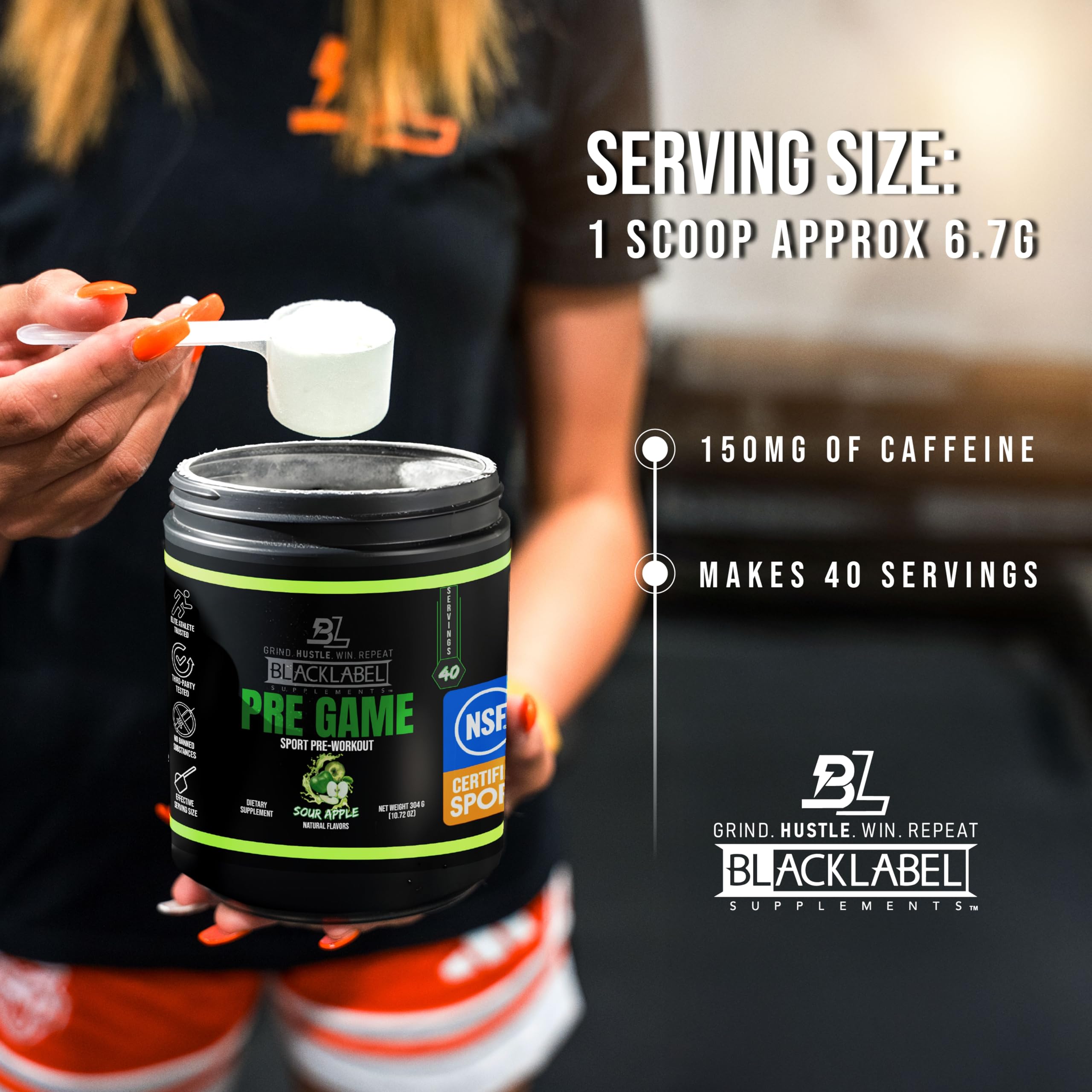 Blacklabel PRE-Game Lime Rickey powder ready to energize workouts