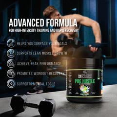 BLACKLABEL PRE Hustle V3 label close-up with ingredients and NSF for Sport.