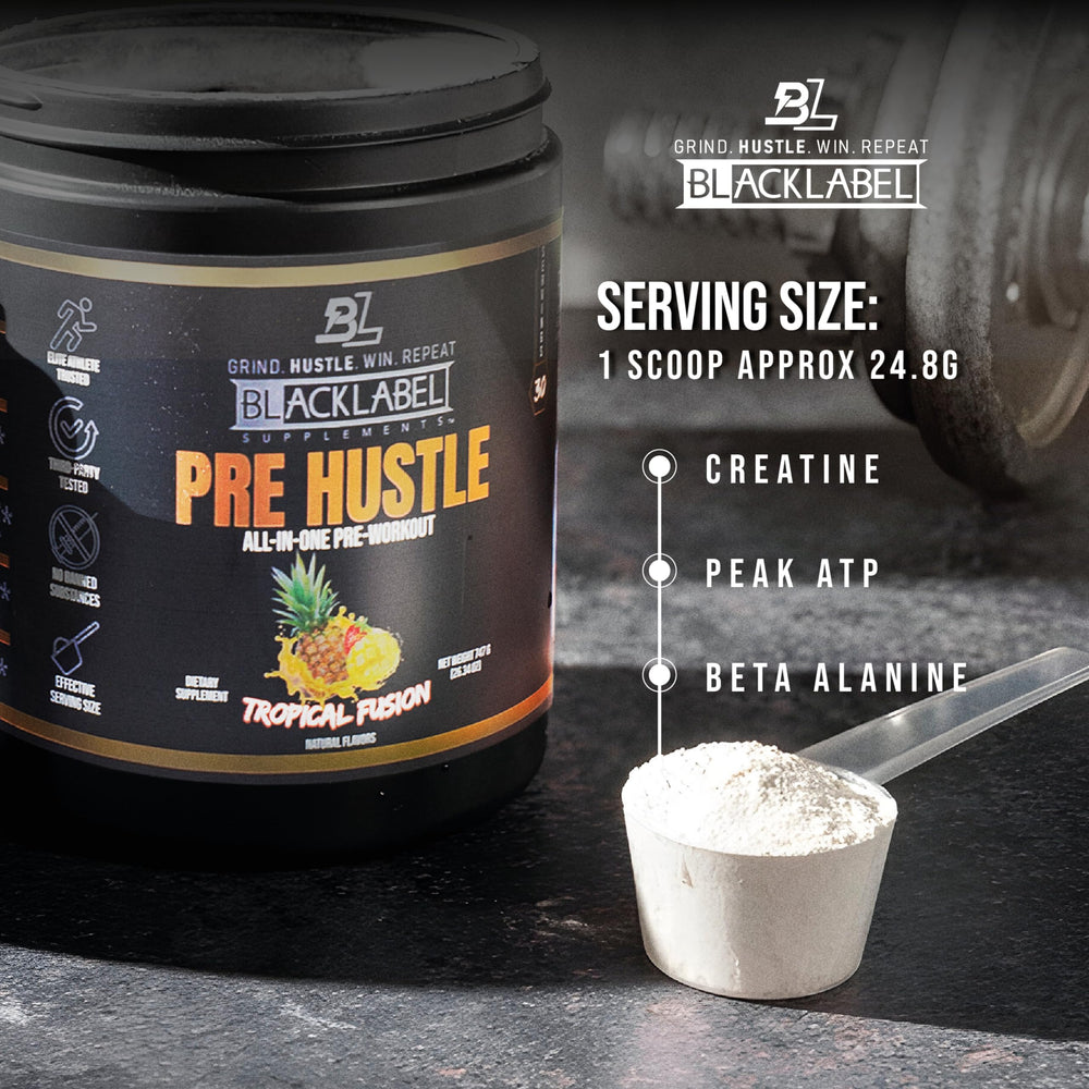 BLACKLABEL PRE Hustle V3 tropical fusion shake ready in water.