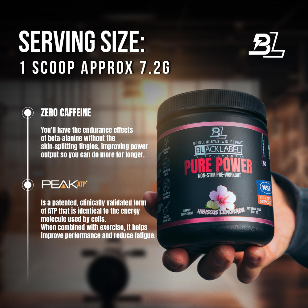 BLACKLABEL Pure Power peak ATP and creatine concept imagery suggests endurance-focused performance