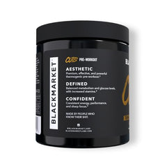 BLACKMARKET CUTS scoop shown for quick, precise powder measurement before training.