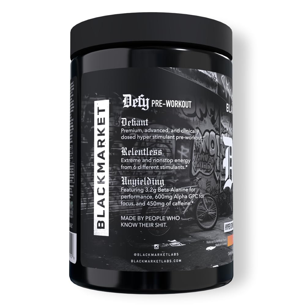 Scoop of DEFY powder shown for precise serving sizes during workouts.