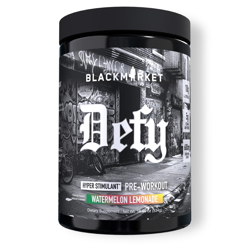 BLACKMARKET DEFY watermelon-lemonade label closeup for high-stim energy.