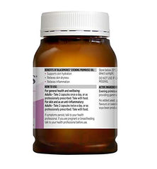 Blackmores Evening Primrose Oil capsules being poured, easy daily use.