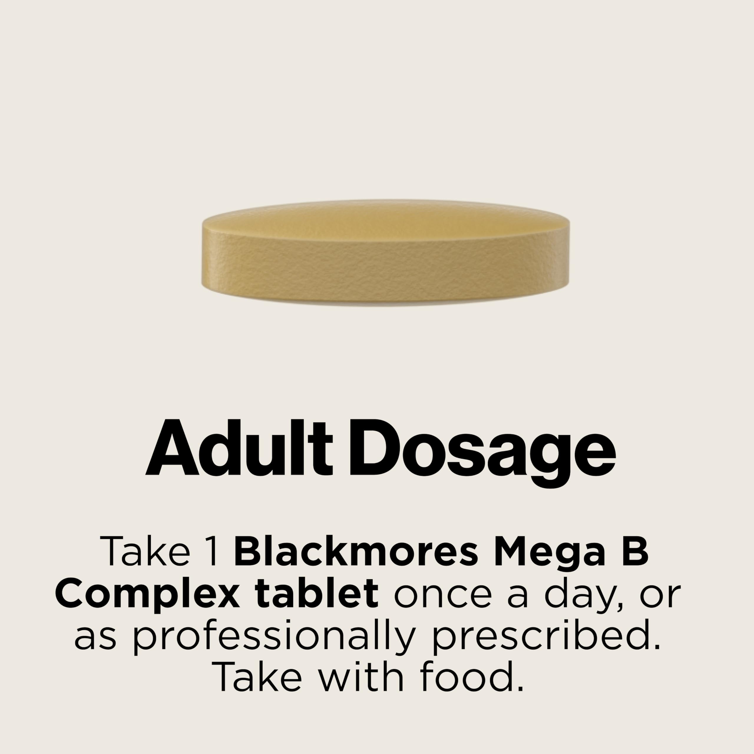 Blackmores Mega B Complex 75 daily-use visuals suggest convenient energy support