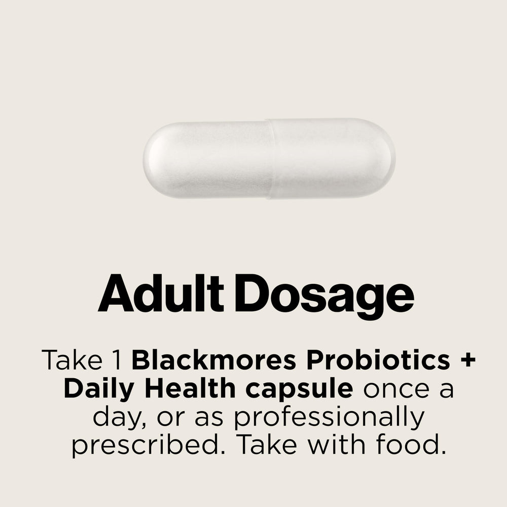 Blackmores Probiotics+ Daily Health label highlights 30 billion CFU.