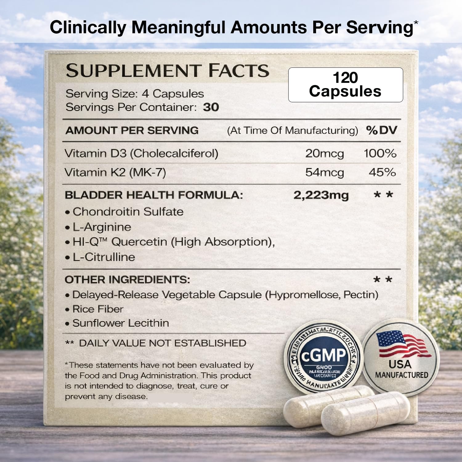 Bladder Rest daily-use capsule suggestive of easy routine benefits.