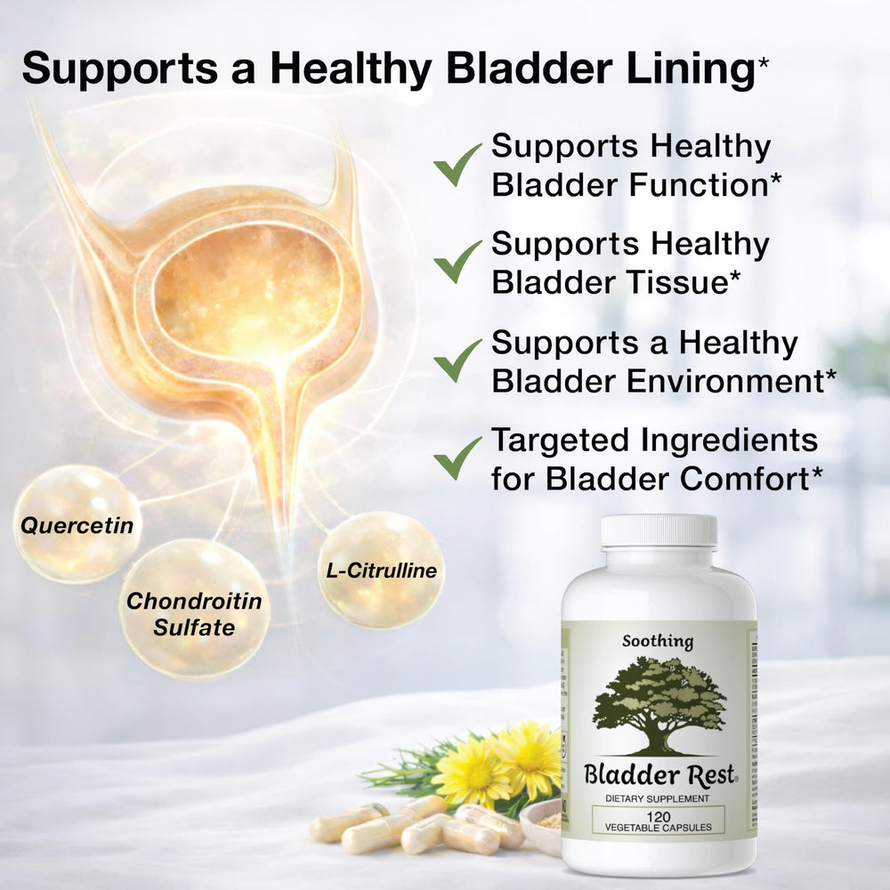 Bladder Rest quercetin phytosome graphic illustrating enhanced absorption potential.