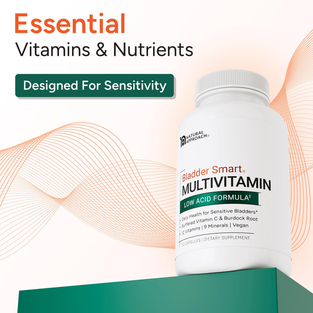 BLADDER SMART buffered vitamin C tablet closeup emphasizes gentle acidity