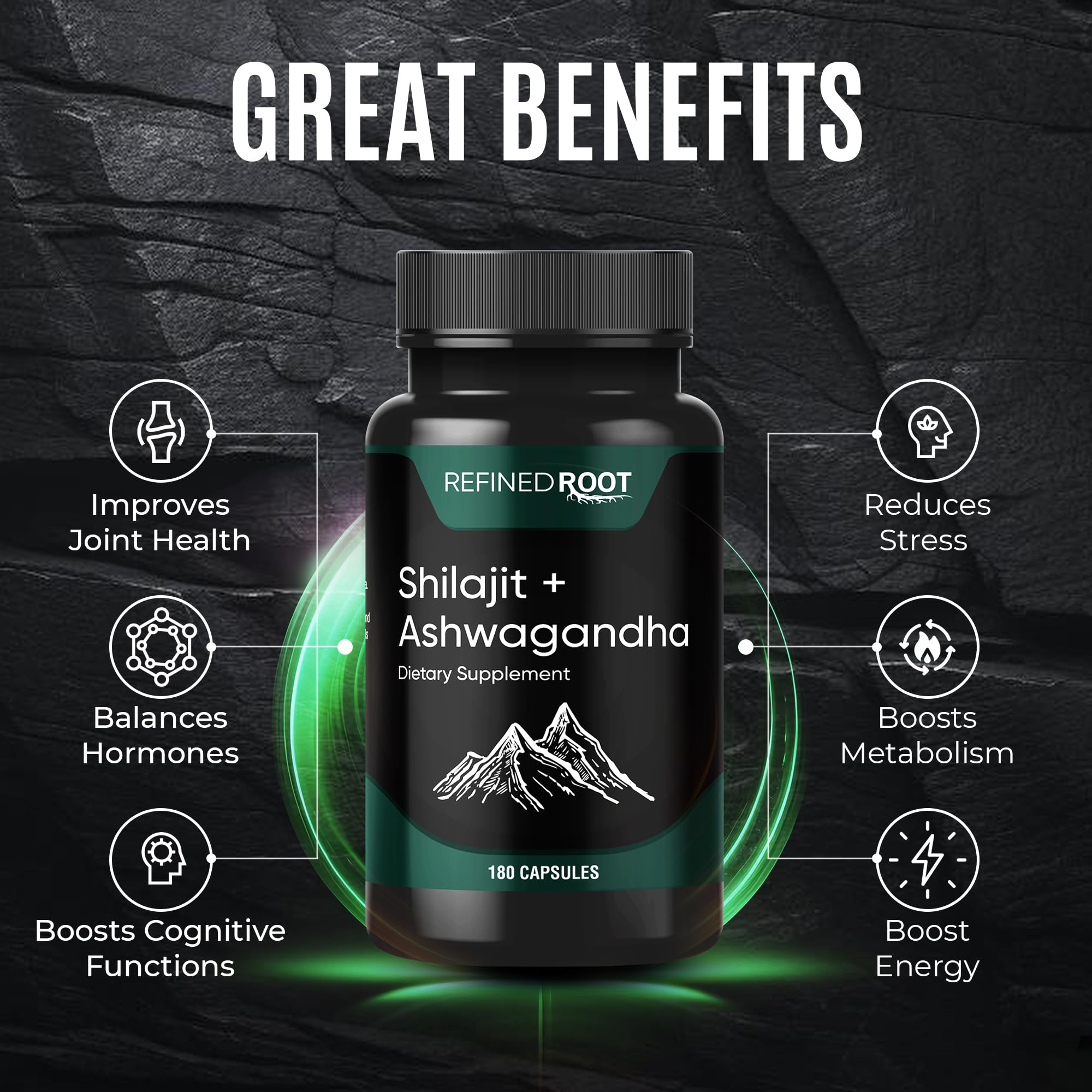 Blast Supplements Shilajit resin close-up highlights fulvic acid-rich formulation.